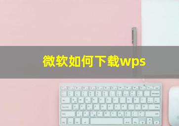 微软如何下载wps