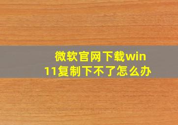 微软官网下载win11复制下不了怎么办