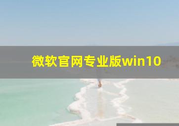 微软官网专业版win10