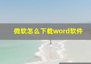 微软怎么下载word软件