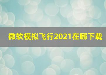 微软模拟飞行2021在哪下载