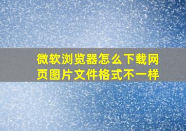 微软浏览器怎么下载网页图片文件格式不一样