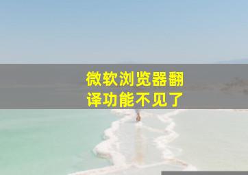 微软浏览器翻译功能不见了