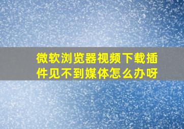 微软浏览器视频下载插件见不到媒体怎么办呀