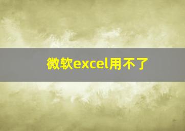 微软excel用不了