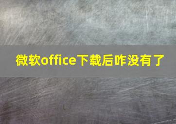 微软office下载后咋没有了