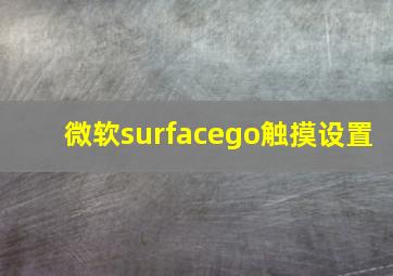 微软surfacego触摸设置