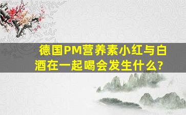 德国PM营养素小红与白酒在一起喝会发生什么?