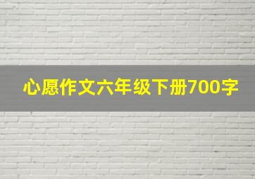 心愿作文六年级下册700字