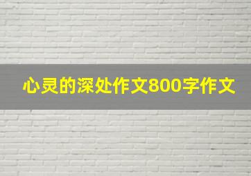 心灵的深处作文800字作文