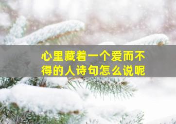 心里藏着一个爱而不得的人诗句怎么说呢