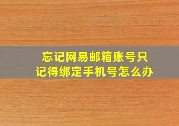 忘记网易邮箱账号只记得绑定手机号怎么办