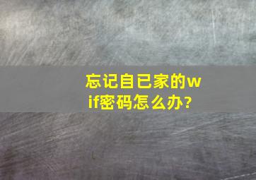 忘记自已家的wif密码怎么办?