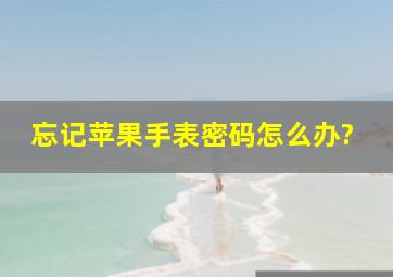 忘记苹果手表密码怎么办?