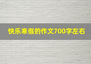 快乐寒假的作文700字左右