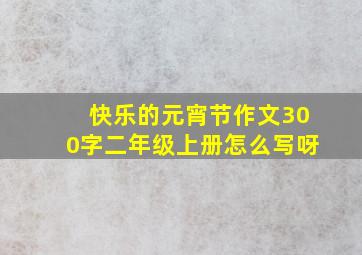 快乐的元宵节作文300字二年级上册怎么写呀