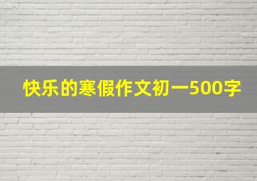 快乐的寒假作文初一500字