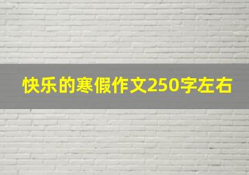 快乐的寒假作文250字左右