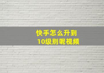 快手怎么升到10级别呢视频