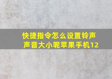 快捷指令怎么设置铃声声音大小呢苹果手机12