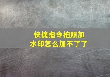 快捷指令拍照加水印怎么加不了了