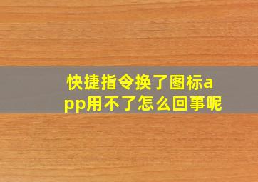 快捷指令换了图标app用不了怎么回事呢