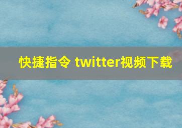 快捷指令 twitter视频下载