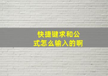 快捷键求和公式怎么输入的啊