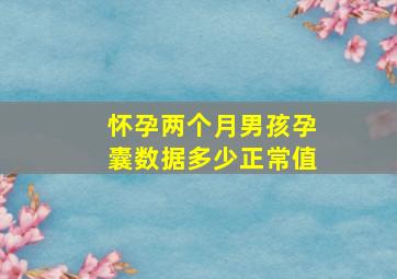 怀孕两个月男孩孕囊数据多少正常值