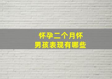 怀孕二个月怀男孩表现有哪些