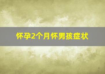 怀孕2个月怀男孩症状