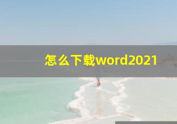 怎么下载word2021