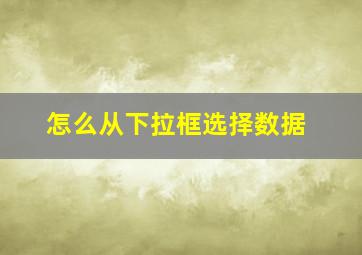 怎么从下拉框选择数据