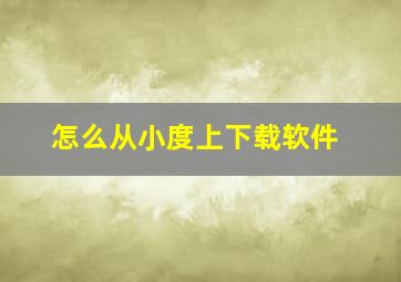 怎么从小度上下载软件