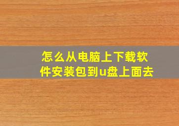 怎么从电脑上下载软件安装包到u盘上面去