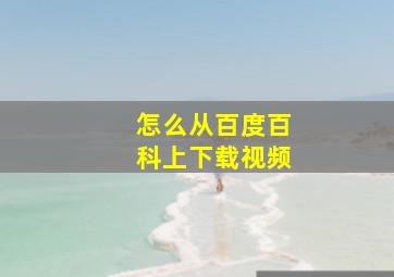 怎么从百度百科上下载视频