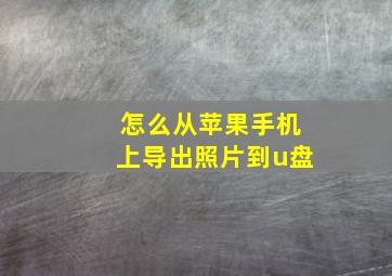 怎么从苹果手机上导出照片到u盘