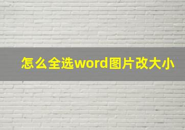 怎么全选word图片改大小