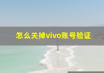 怎么关掉vivo账号验证