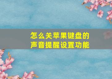 怎么关苹果键盘的声音提醒设置功能