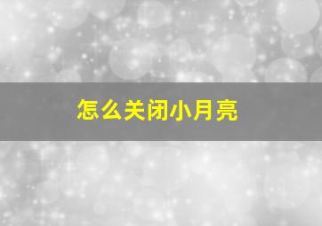 怎么关闭小月亮