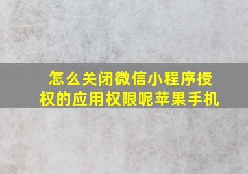 怎么关闭微信小程序授权的应用权限呢苹果手机