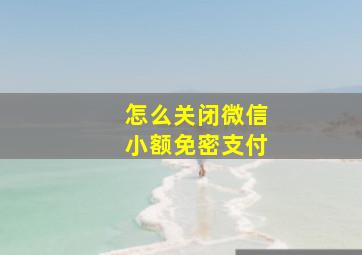 怎么关闭微信小额免密支付