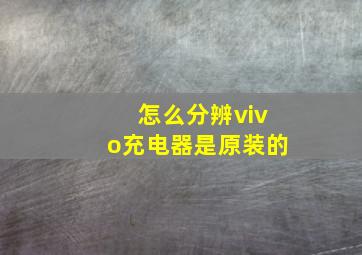 怎么分辨vivo充电器是原装的