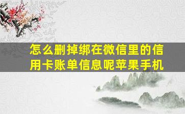 怎么删掉绑在微信里的信用卡账单信息呢苹果手机