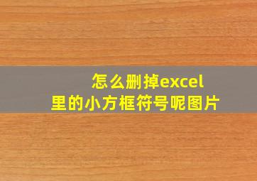 怎么删掉excel里的小方框符号呢图片