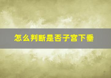 怎么判断是否子宫下垂