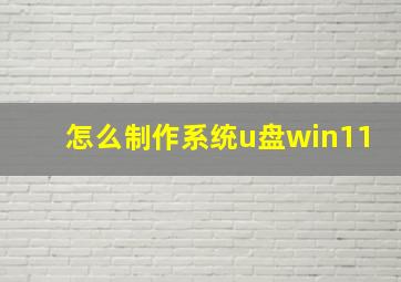 怎么制作系统u盘win11