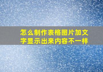 怎么制作表格图片加文字显示出来内容不一样