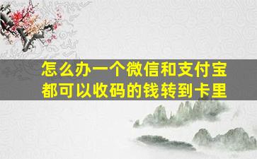 怎么办一个微信和支付宝都可以收码的钱转到卡里